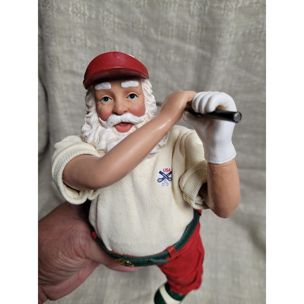 Vintage Santa Claus Golfer "A Long Drive" Claus Cottagecore Figurine